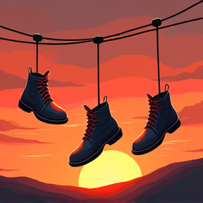 Shoes on the powerline 