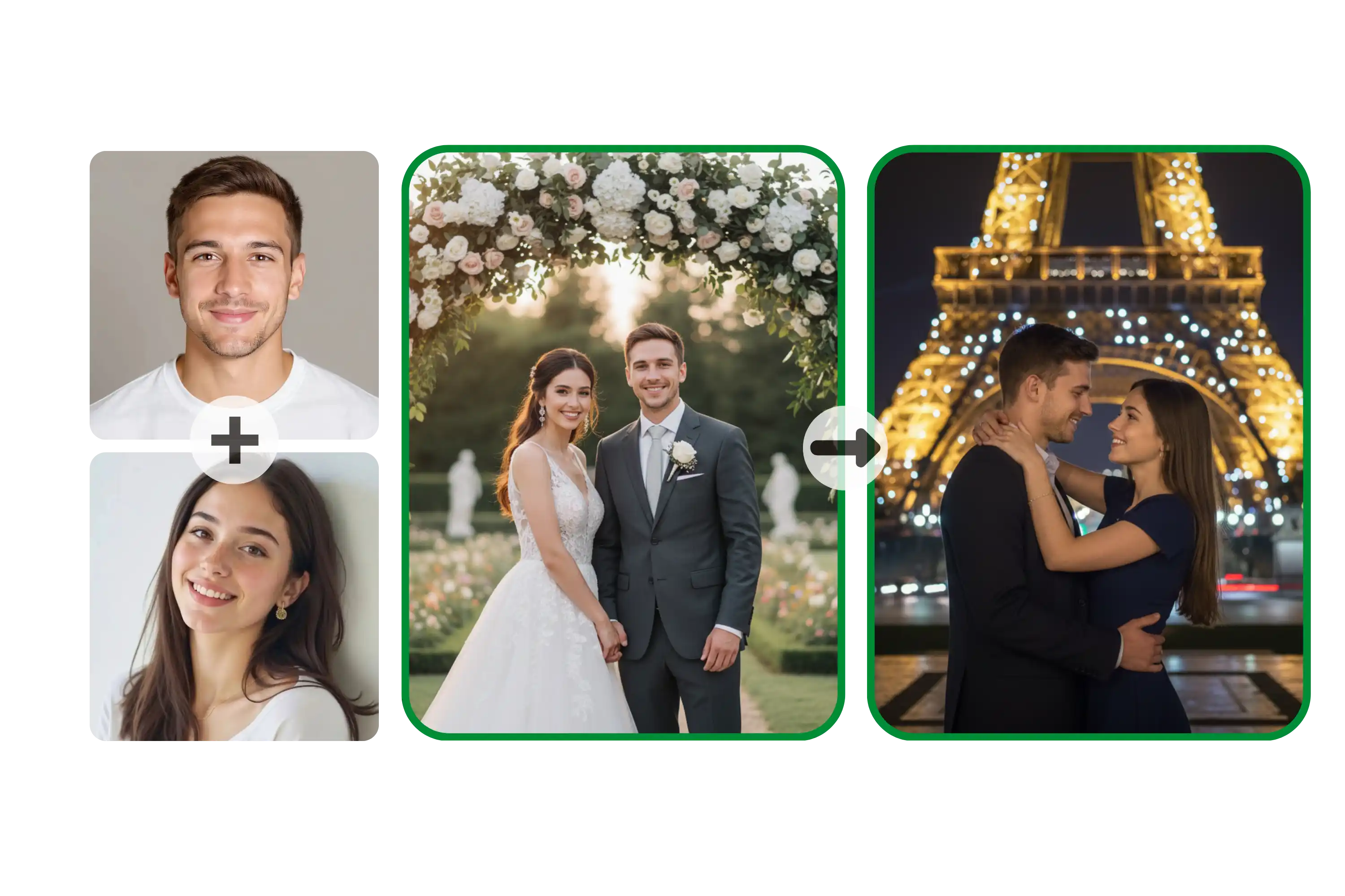 Simple Couple Photo Poses and Background Change with AI