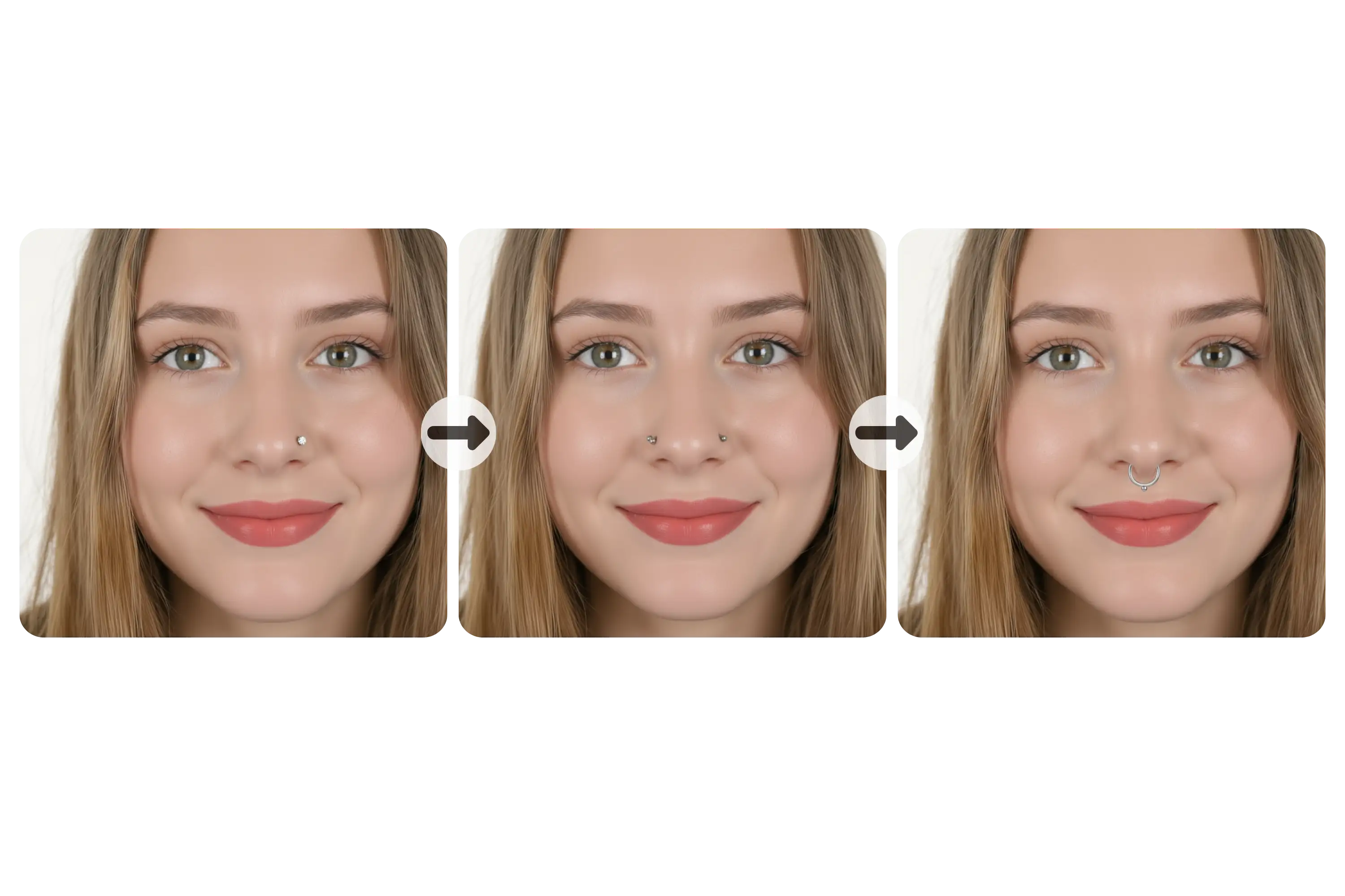 Virtual Nose Ring Try On with Custom Size and Position