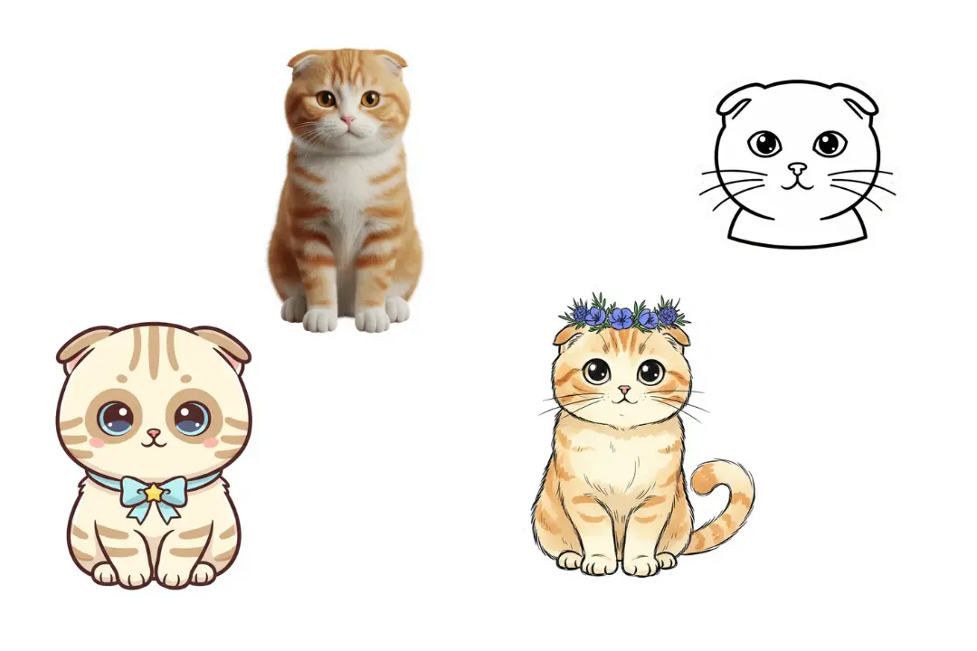 Multi-Style Sticker Sheet in One Image