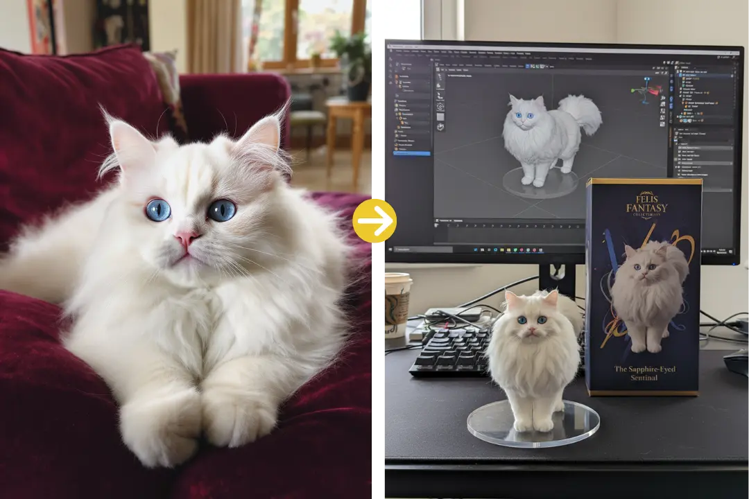 Pet Figurines Created with the Nano Banana 3D Figurines Maker
