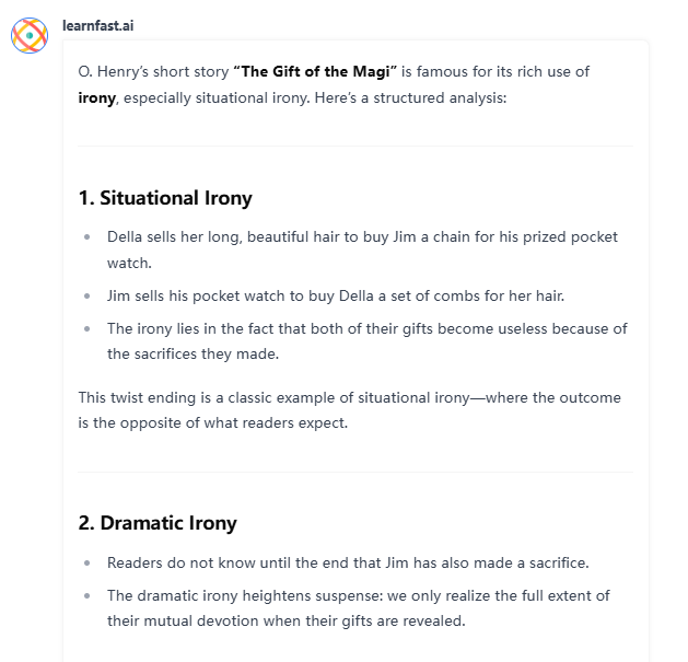 Example 3: Literary Analysis Breakdown 
