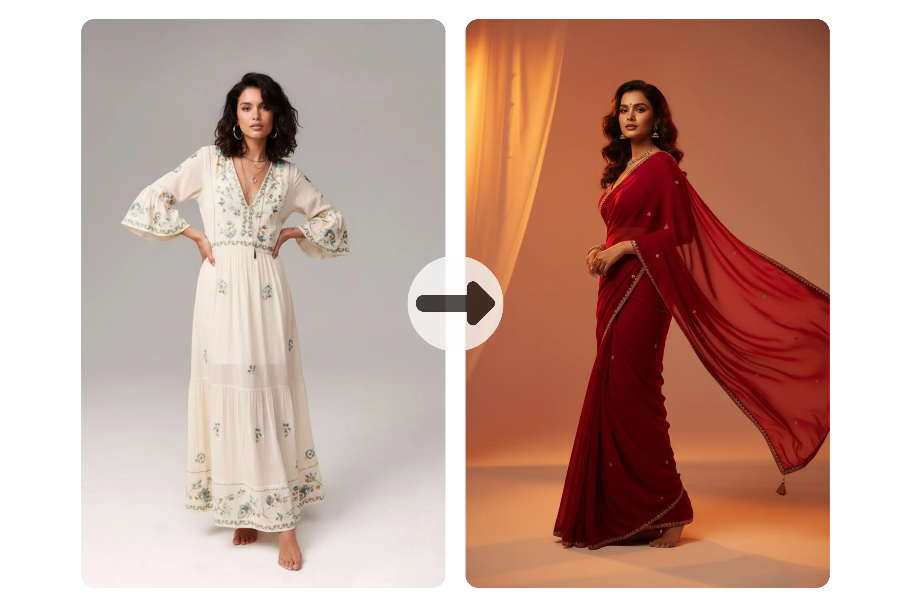 Transform Your Selfies Into a Red Saree Poster Instantly