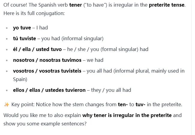 Conjugating Irregular Verbs