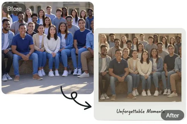 Optimisé pour mobile — créez instantanément vos Polaroid Gemini AI