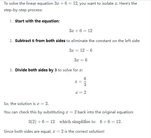 Linear Equations with Algebra Math Solver