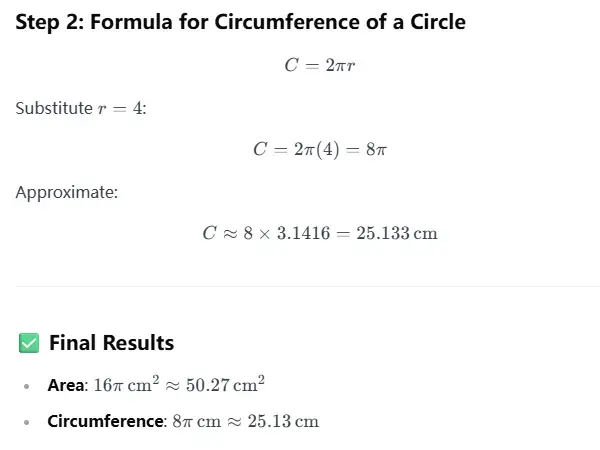 Calculating Circle Properties