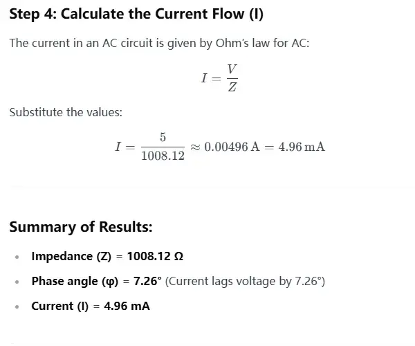 Example 2: AC Impedance Calculation