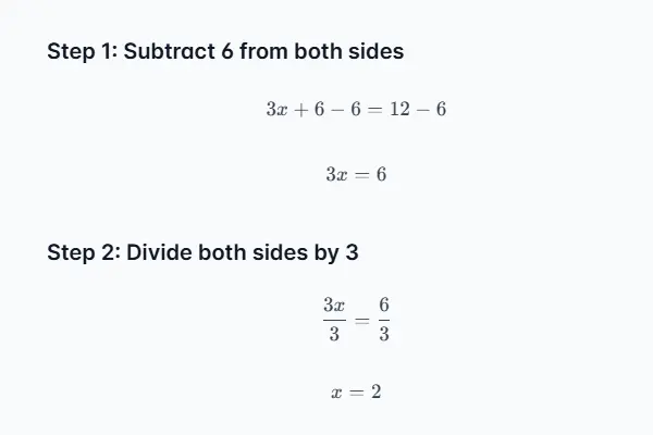 Linear Equations with Algebra Math Solver