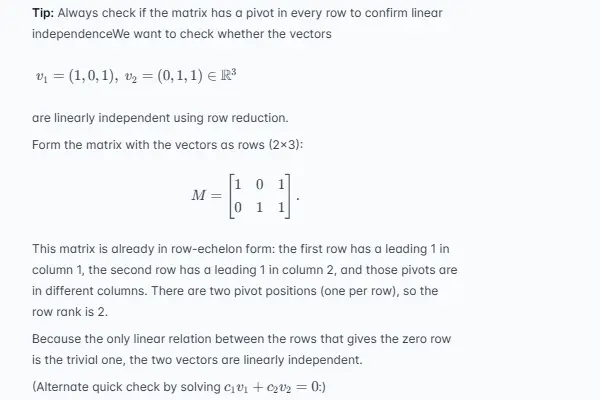 Example 3: Vector Space Basis