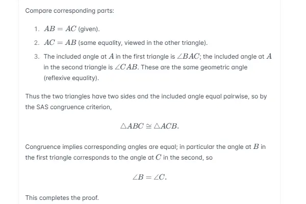 Propiedad del triángulo isósceles y su recíproca