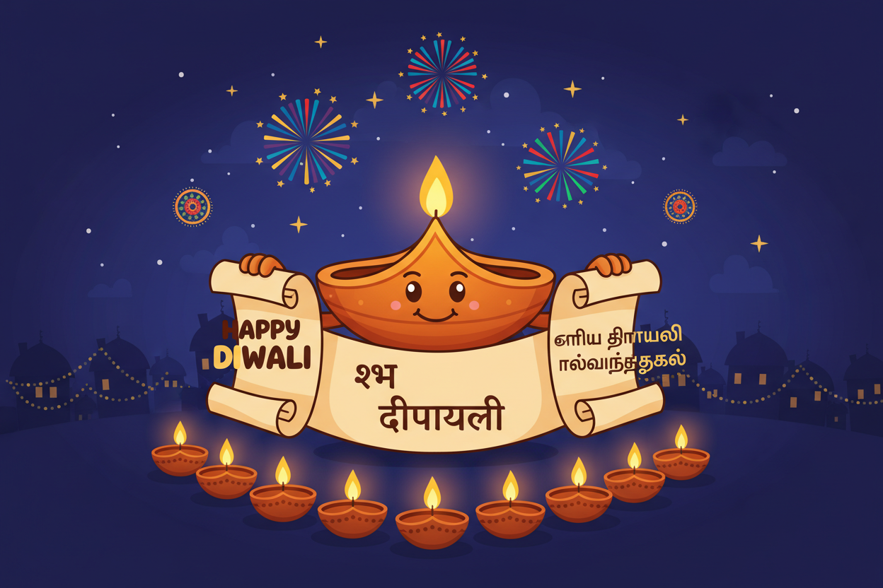Generate Diwali Wishes in English, Hindi, and Tamil
