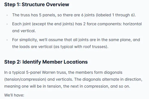 Cálculo de fuerzas en una estructura tipo Warren usando el método de nudos