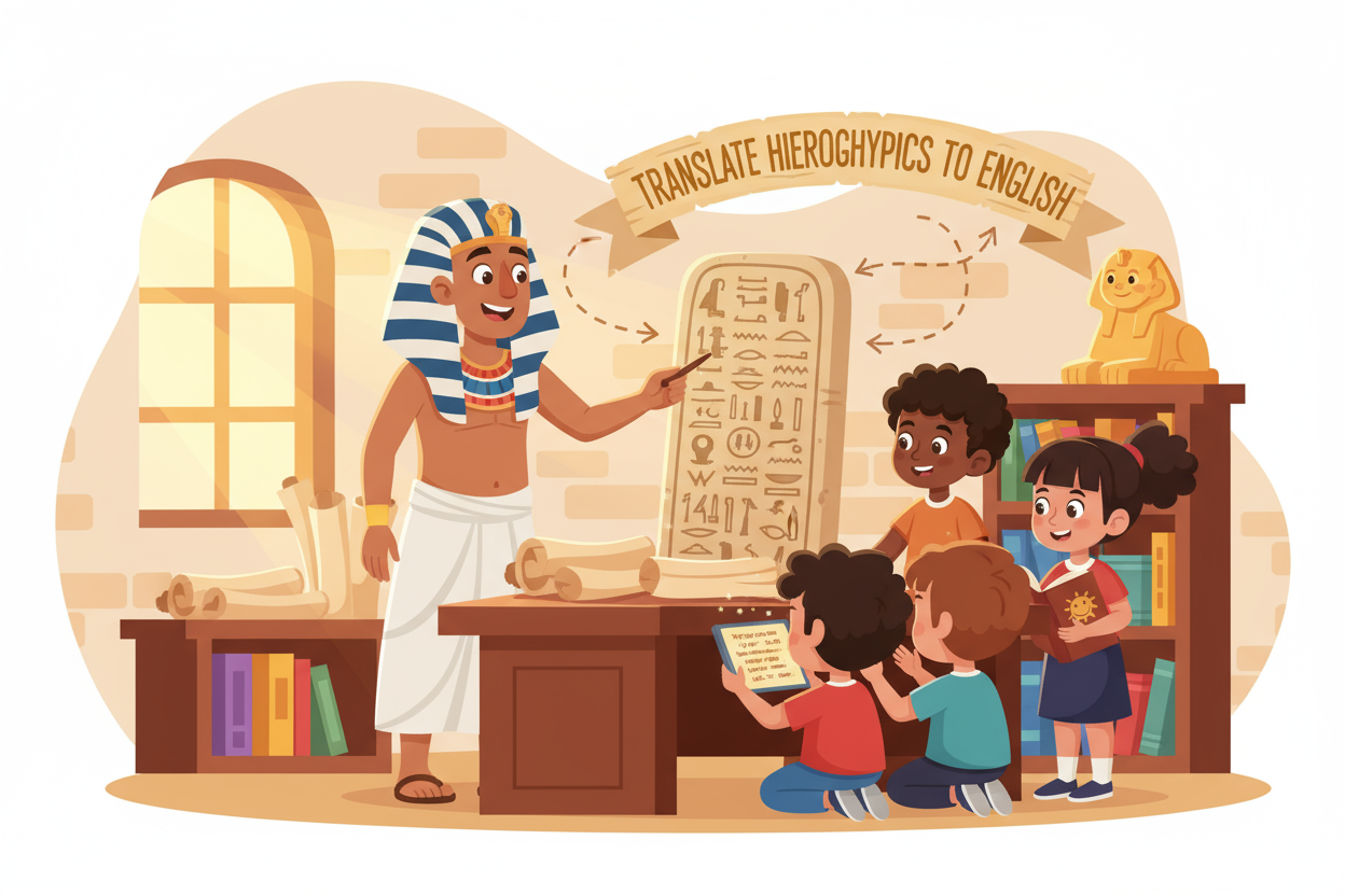 Translate Hieroglyphics to English Online Instantly