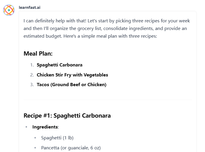Example 3: Multi-Meal Planning