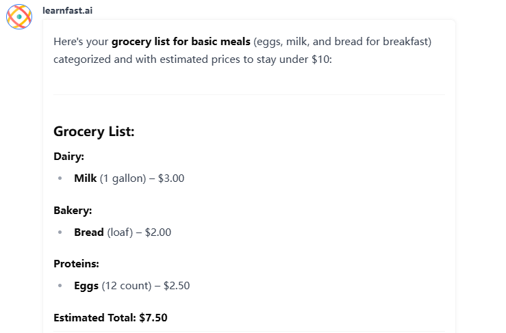 Example 1: Simple Weekly List Creation