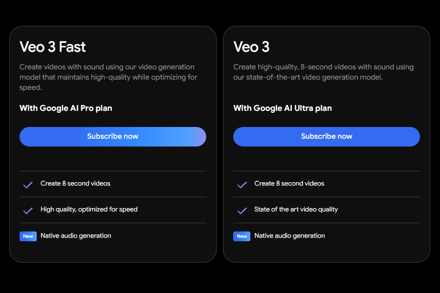 Google AI Subscription Plans Pricing 