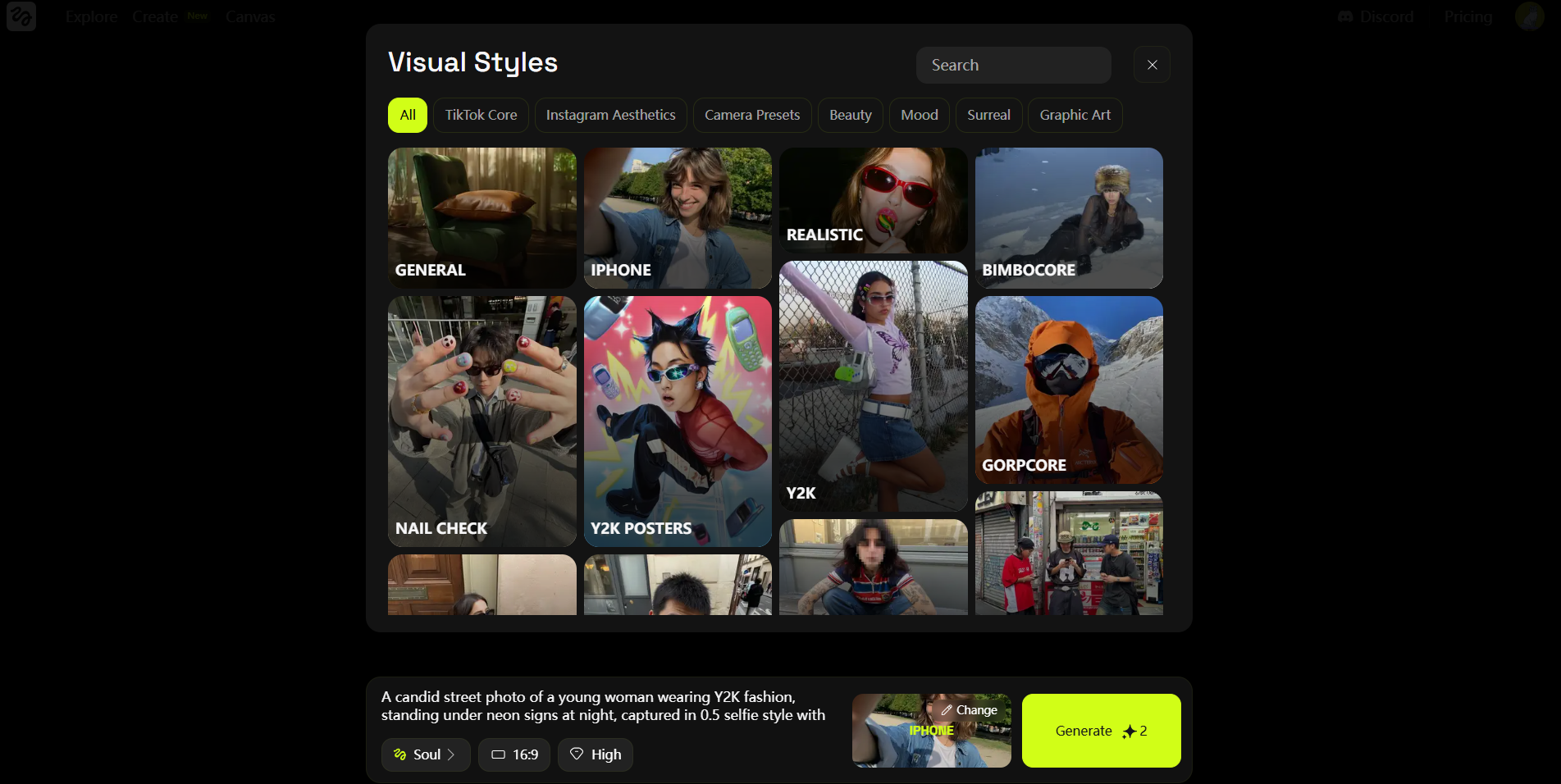 Select 'Create Image' with the Soul AI Model