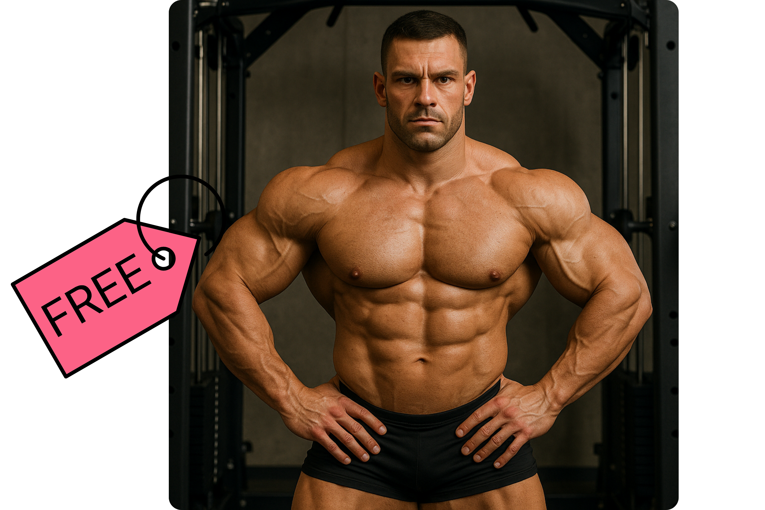 Músculos ultra definidos: bíceps, abs y venas marcadas