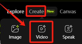 Step1：Hover Over the Create Button