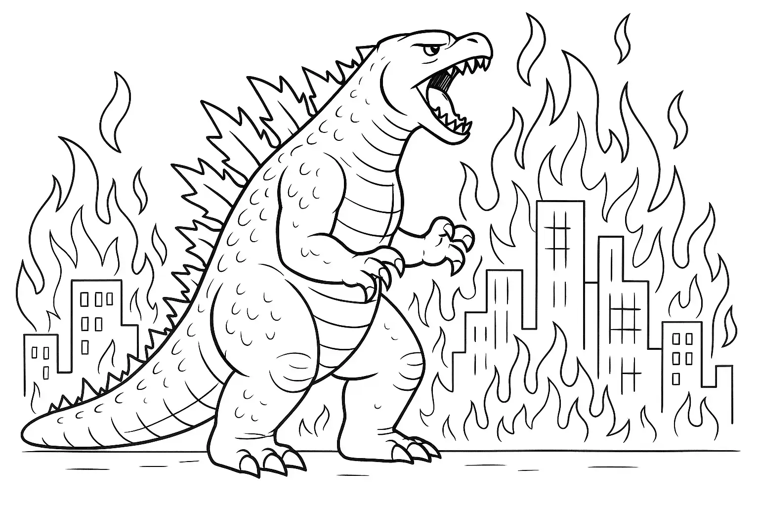 Páginas para colorear de Godzilla