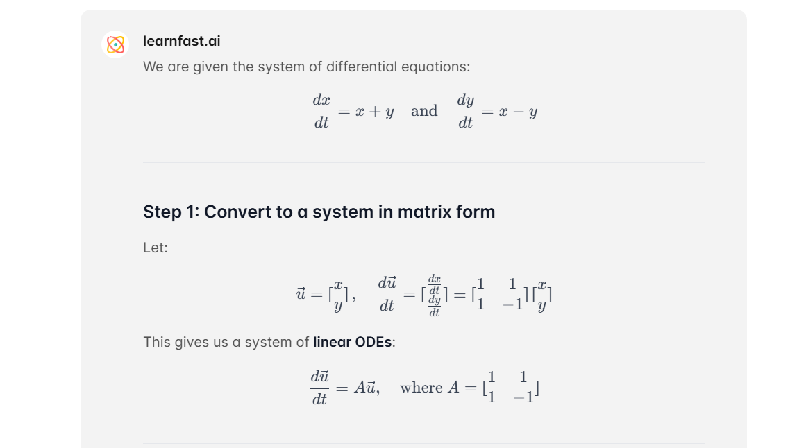 Systems of Differential Equations