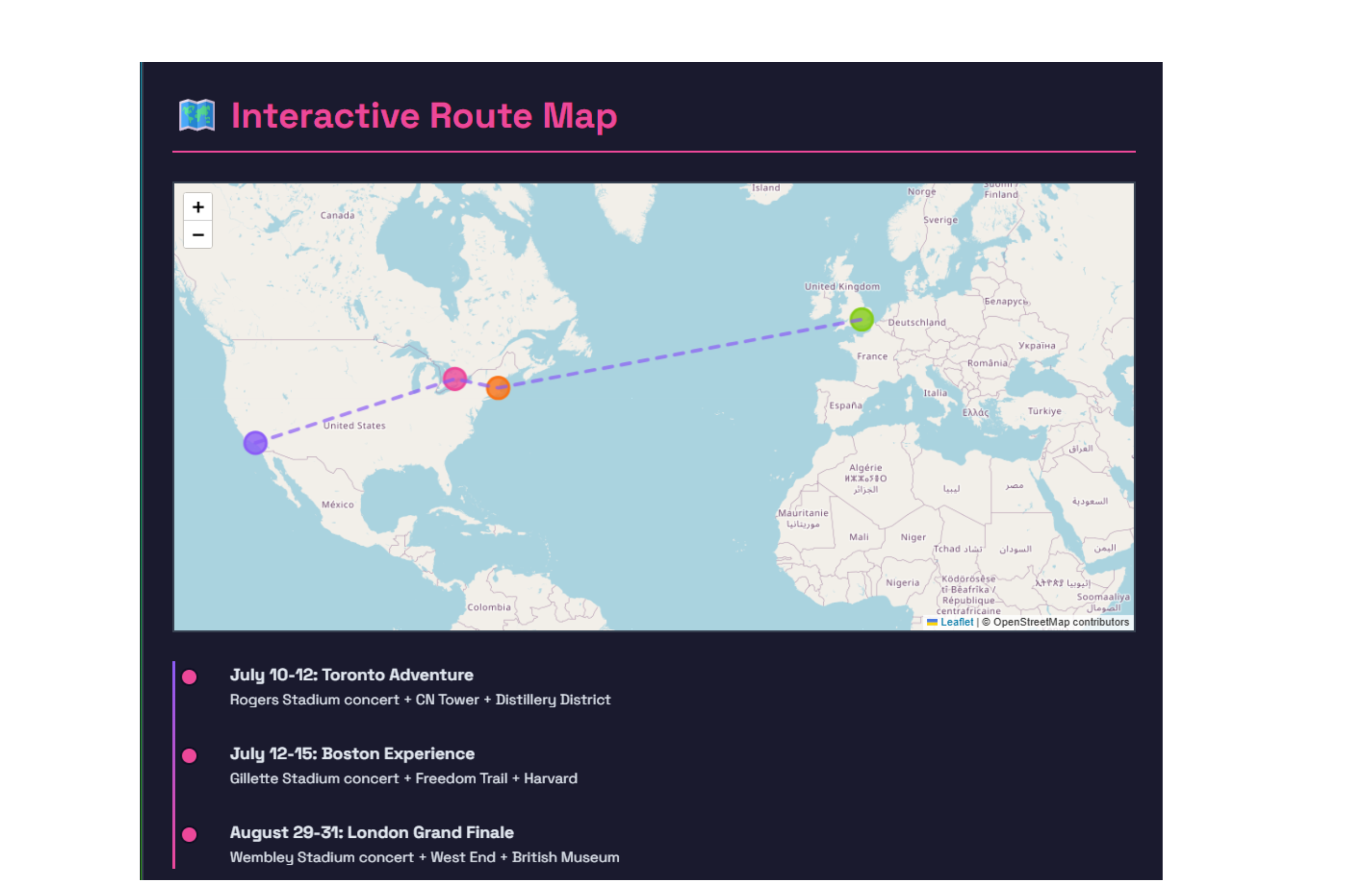 Tour Plan Design