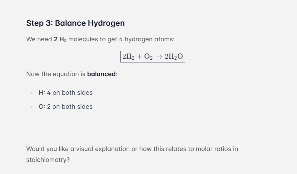 Balance This: H₂ + O₂ → H₂O