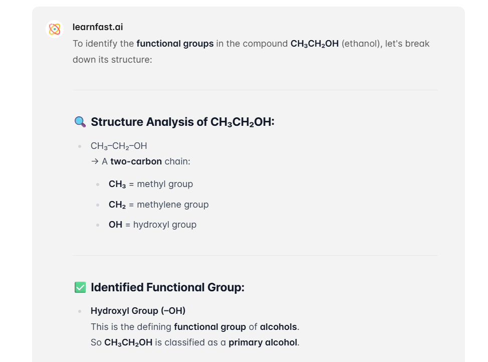 Identify Functional Groups in CH₃CH₂OH