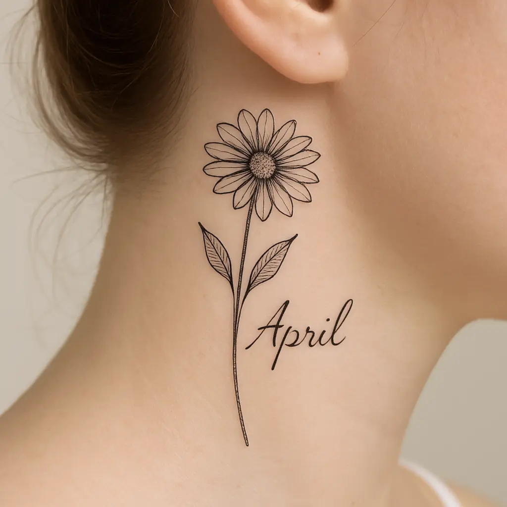 April Birth Flower Tattoo - Daisy