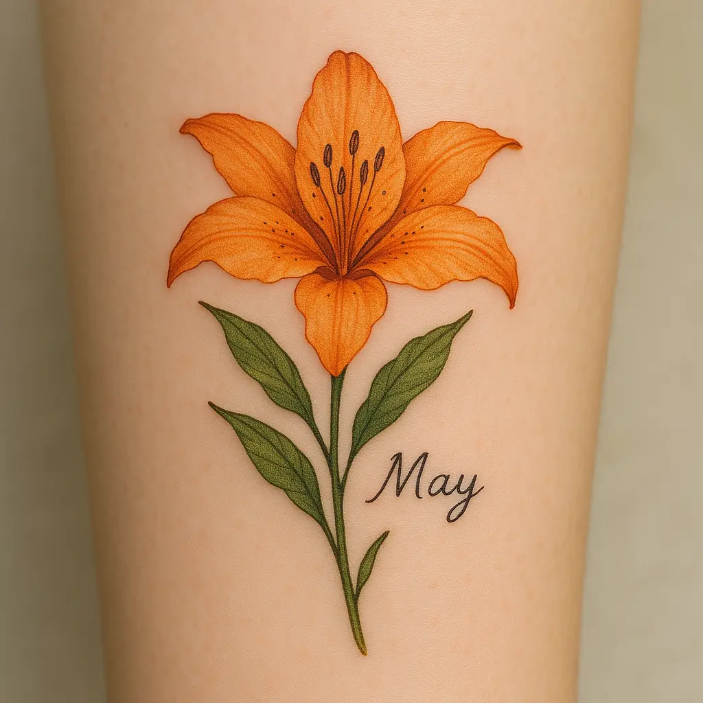 May Birth Flower Tattoo - Lily