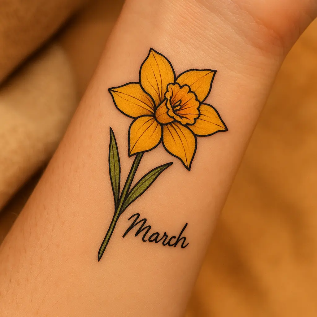 March Birth Flower Tattoo – Daffodil