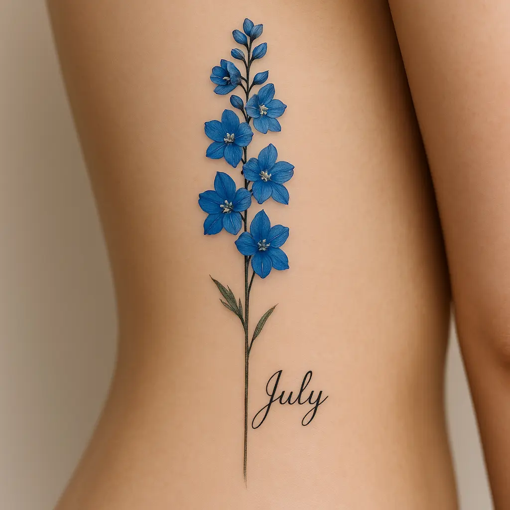 July Birth Flower Tattoo – Larkspur