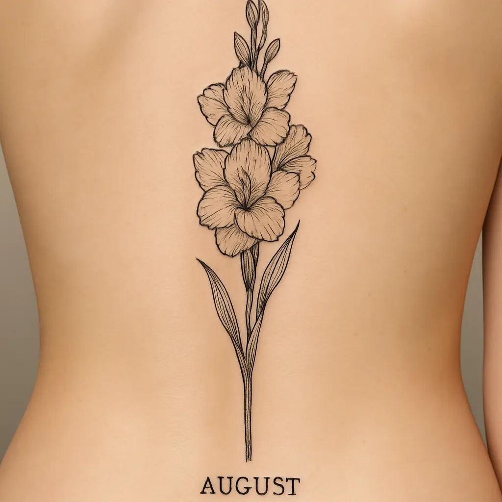 August Birth Flower Tattoo – Gladiolus