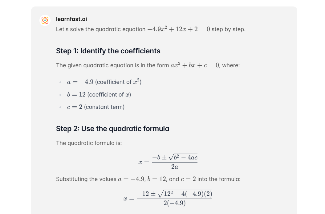 Example 3: Physics Projectile Motion
