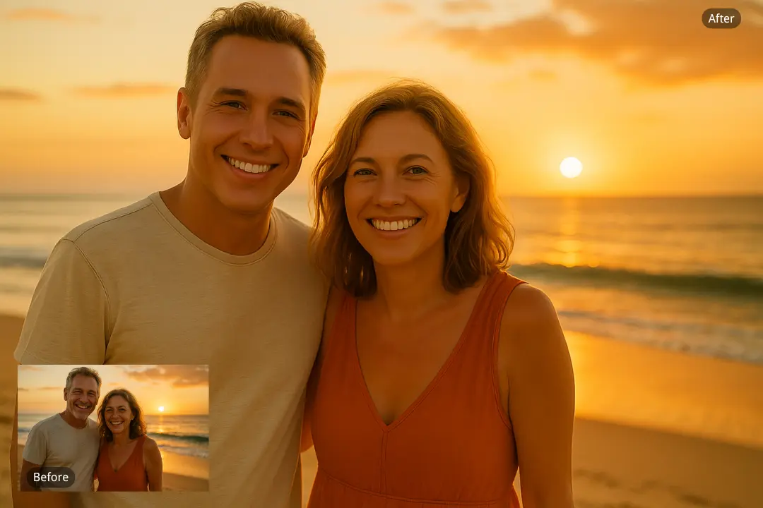 Free AI Wrinkle Remover for Radiant Portraits in Travel Memories