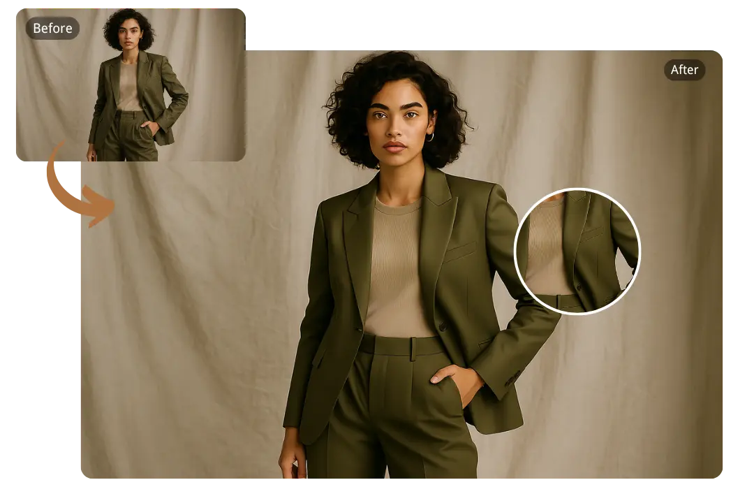 Remove Wrinkles from Photo with One-Click for Garment Crease Editing