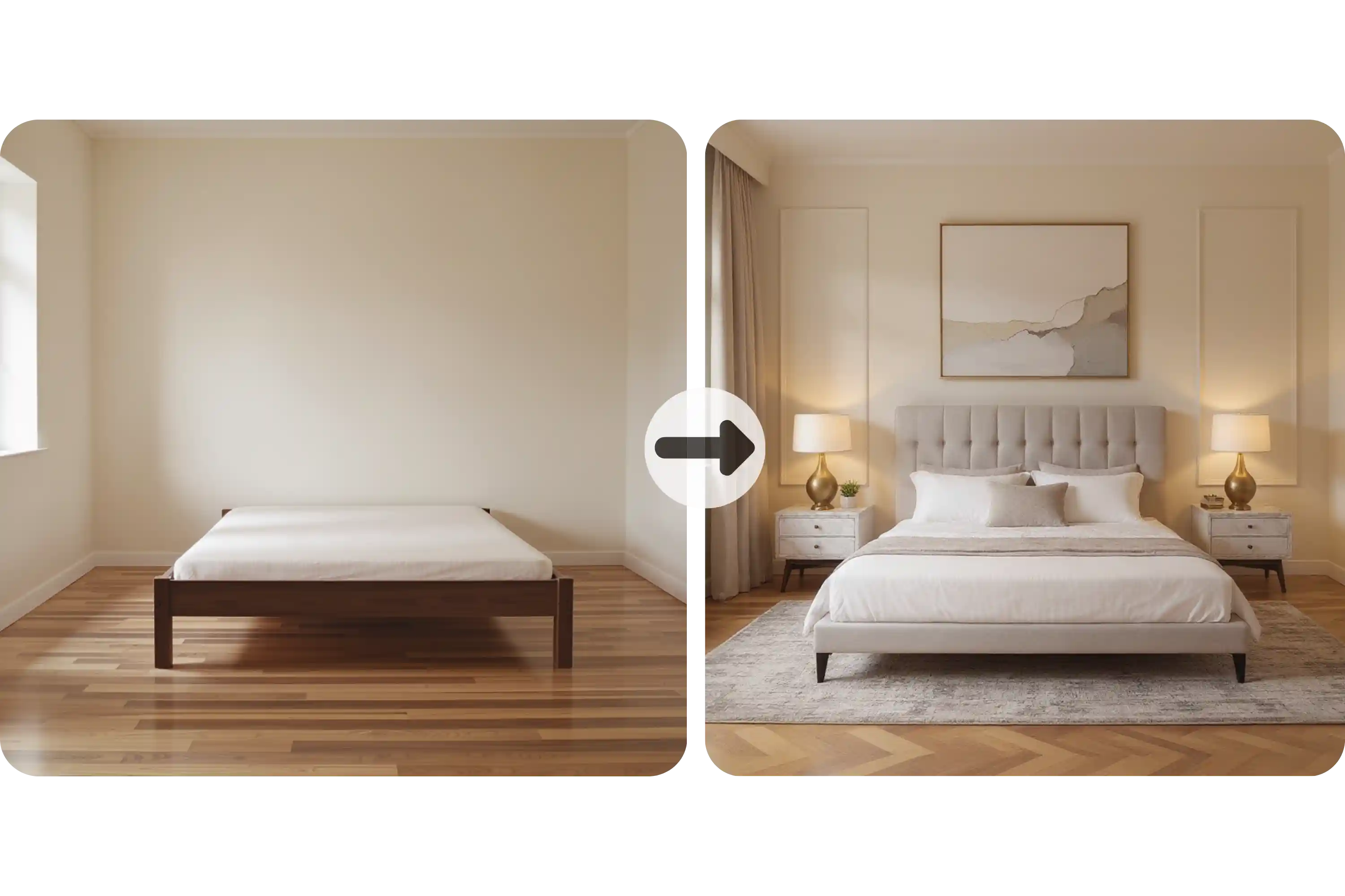 Escenificación Virtual con IA, Muebles y Decoración