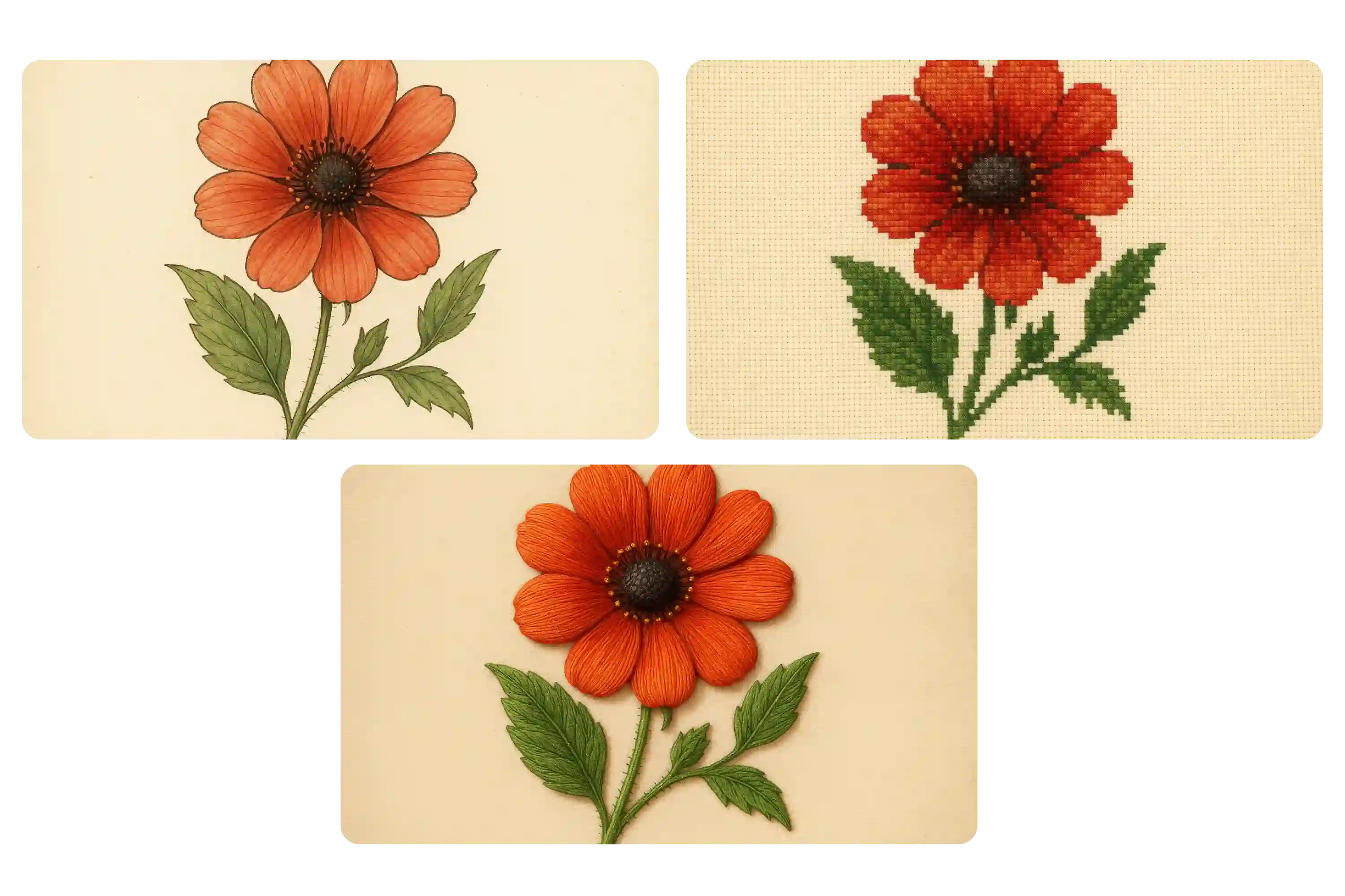 Multiple Embroidery Styles Through Prompts