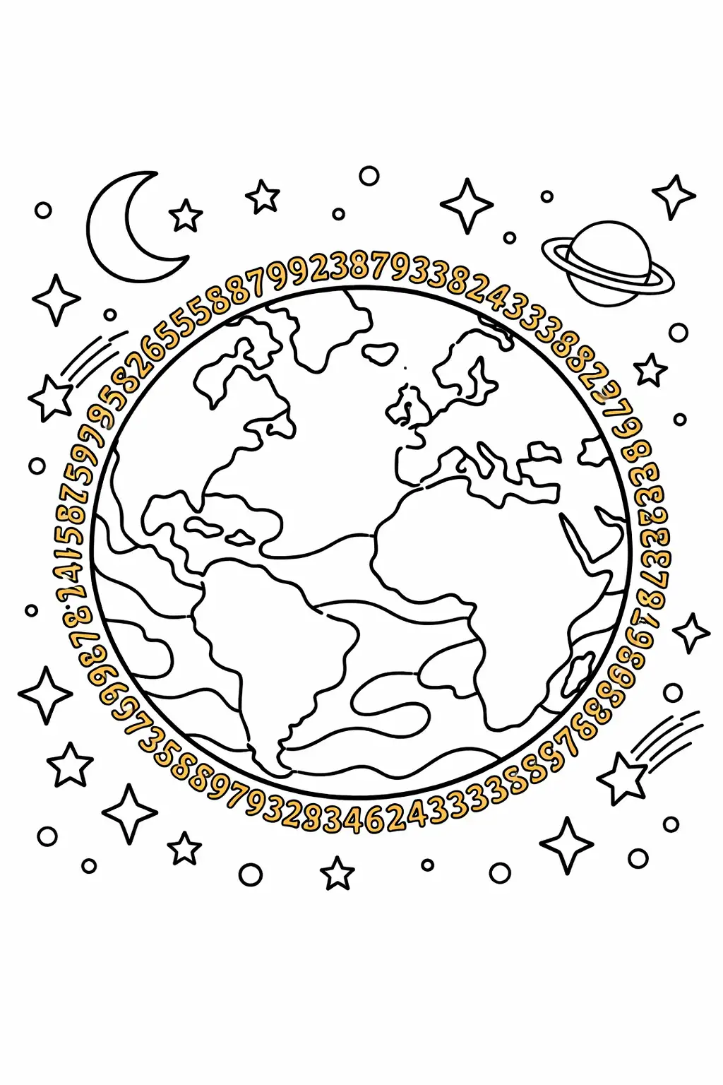 Free pi coloring page generator – 9 pi coloring page to Download