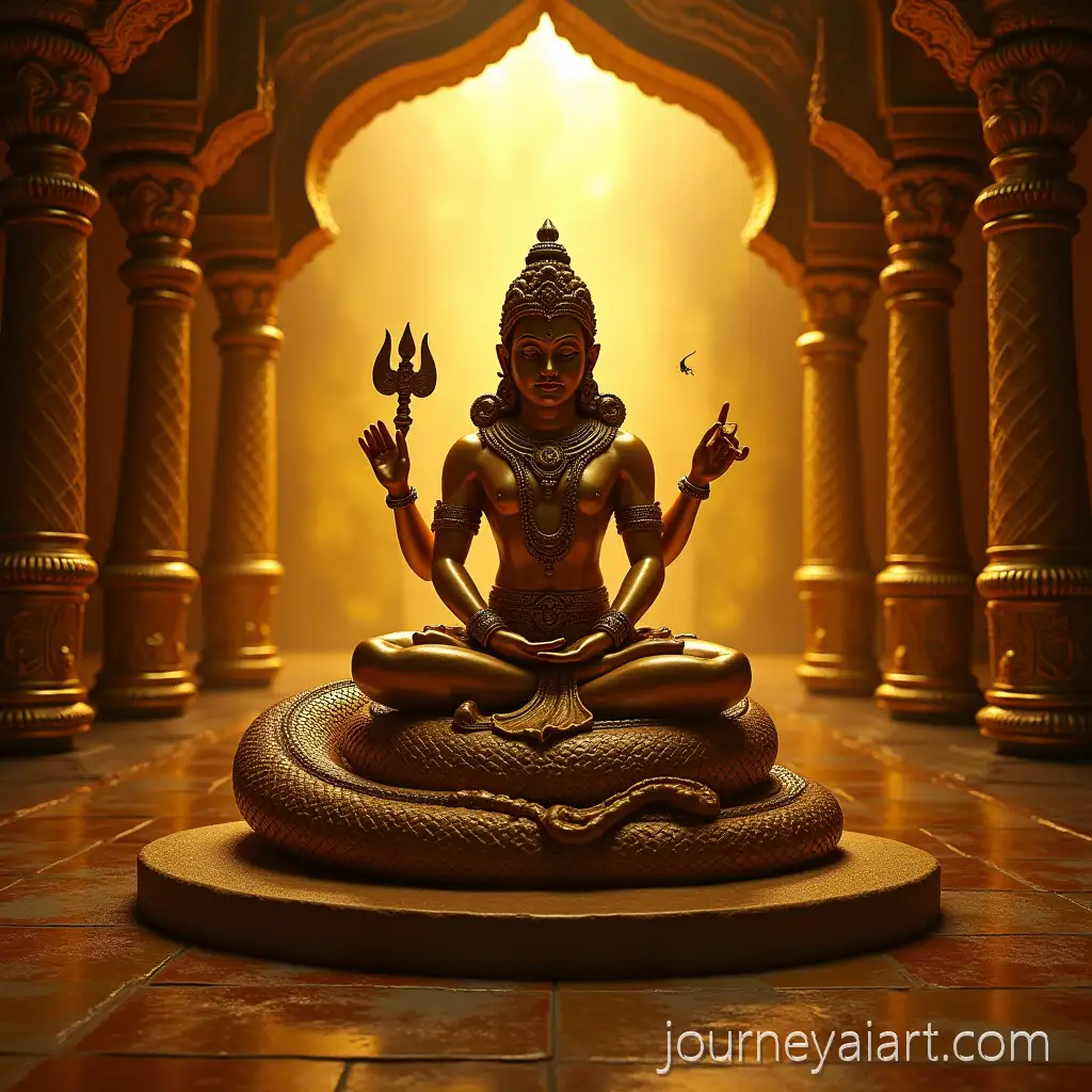 Lord-Vishnu-Sitting-on-Shesha-Naga-in-Golden-Vaikuntha-Palace-Hindu-Mythology-Artwork