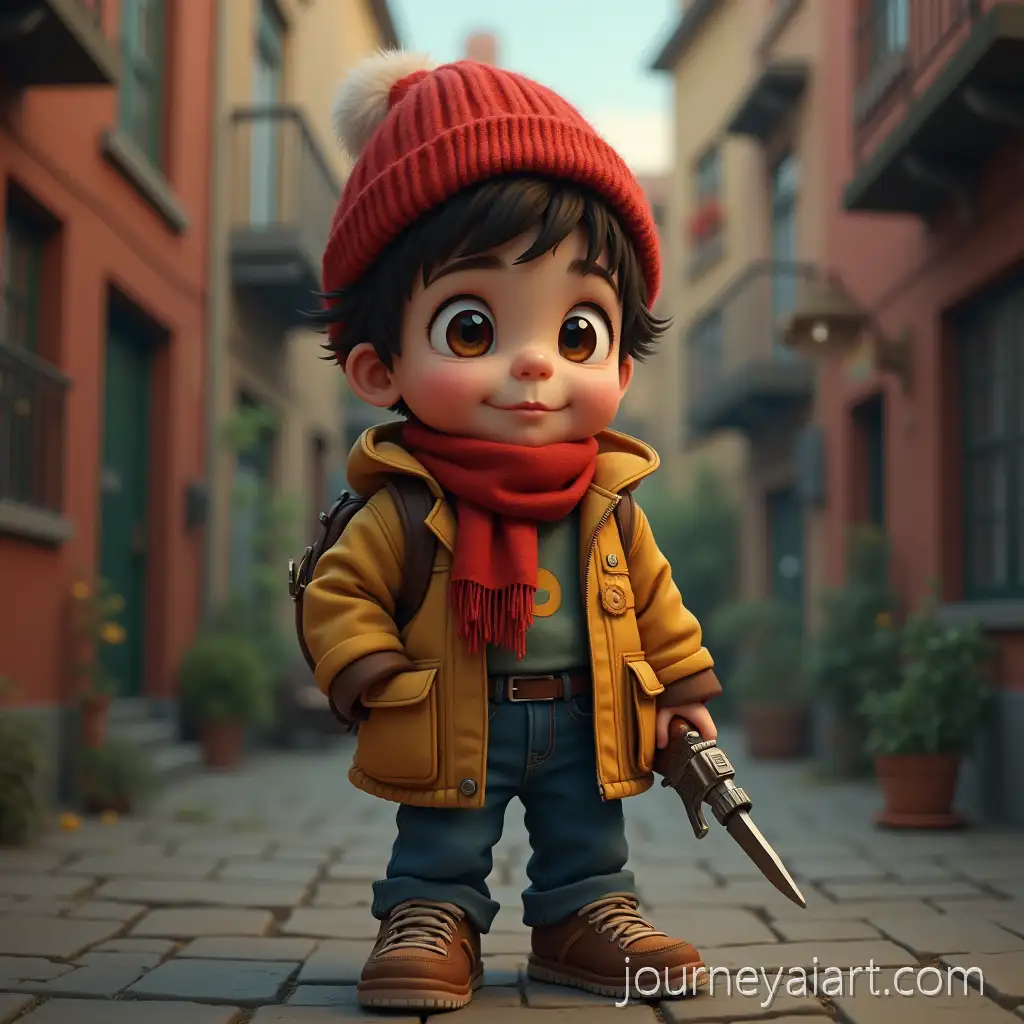 Playful-Toddler-Dressed-as-a-Mini-Gangster-in-Stylish-Streetwear