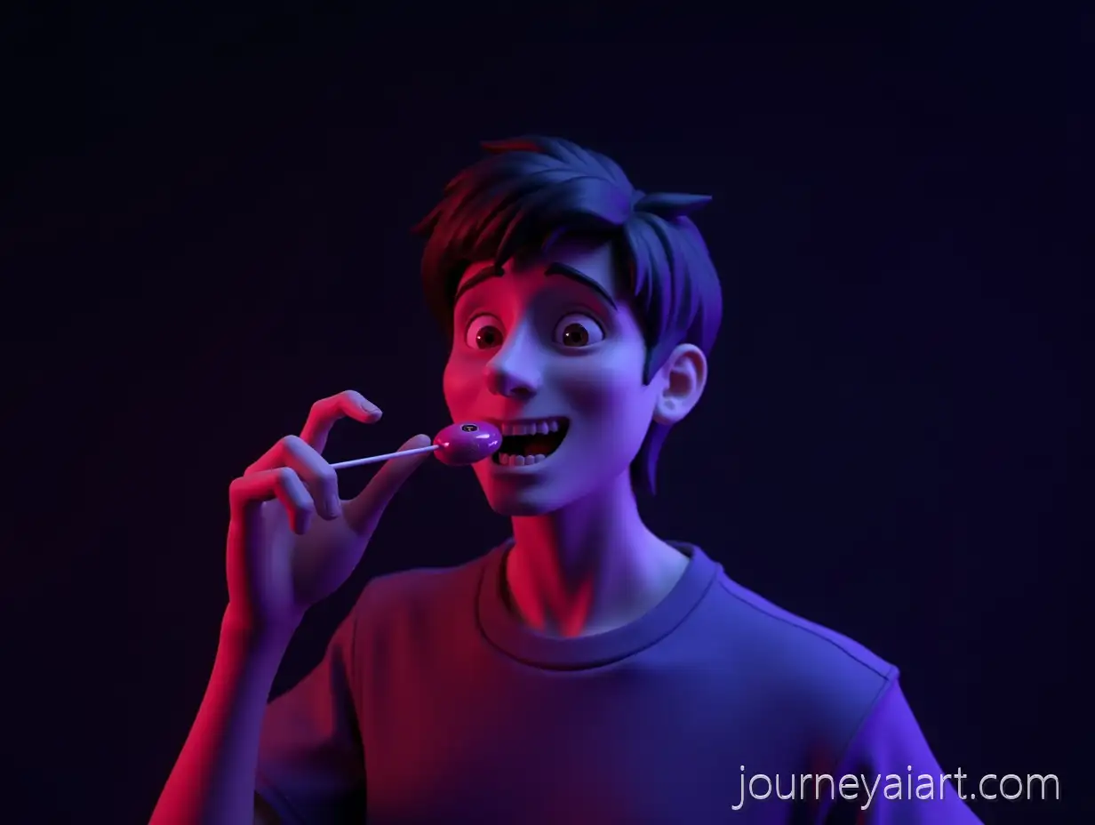 Surreal-3D-Cartoon-of-Candy-Reversing-Into-Box-with-Neon-Glow