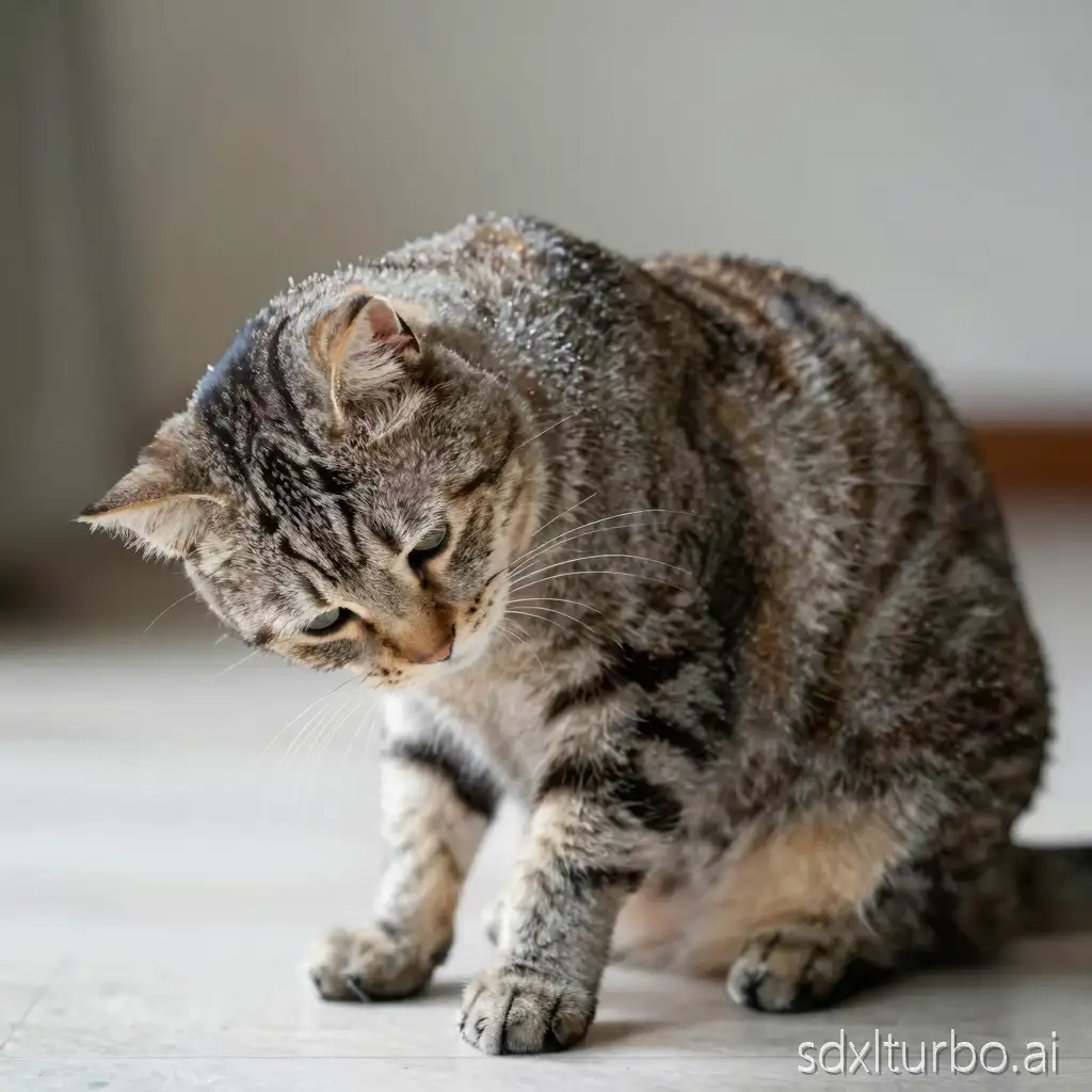 a cat which is grooming