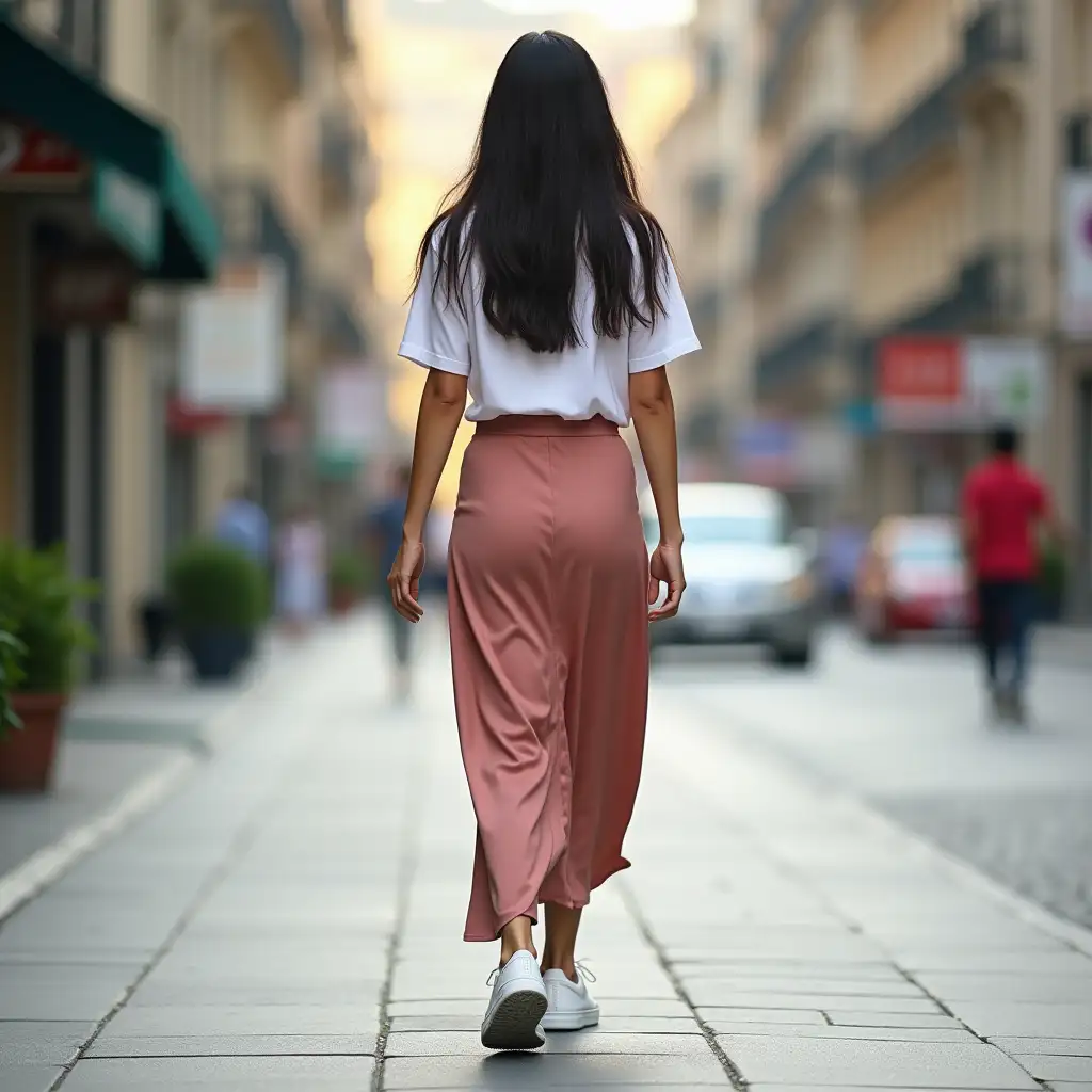 Young-Woman-Walking-on-an-Urban-Sidewalk-in-Casual-Style