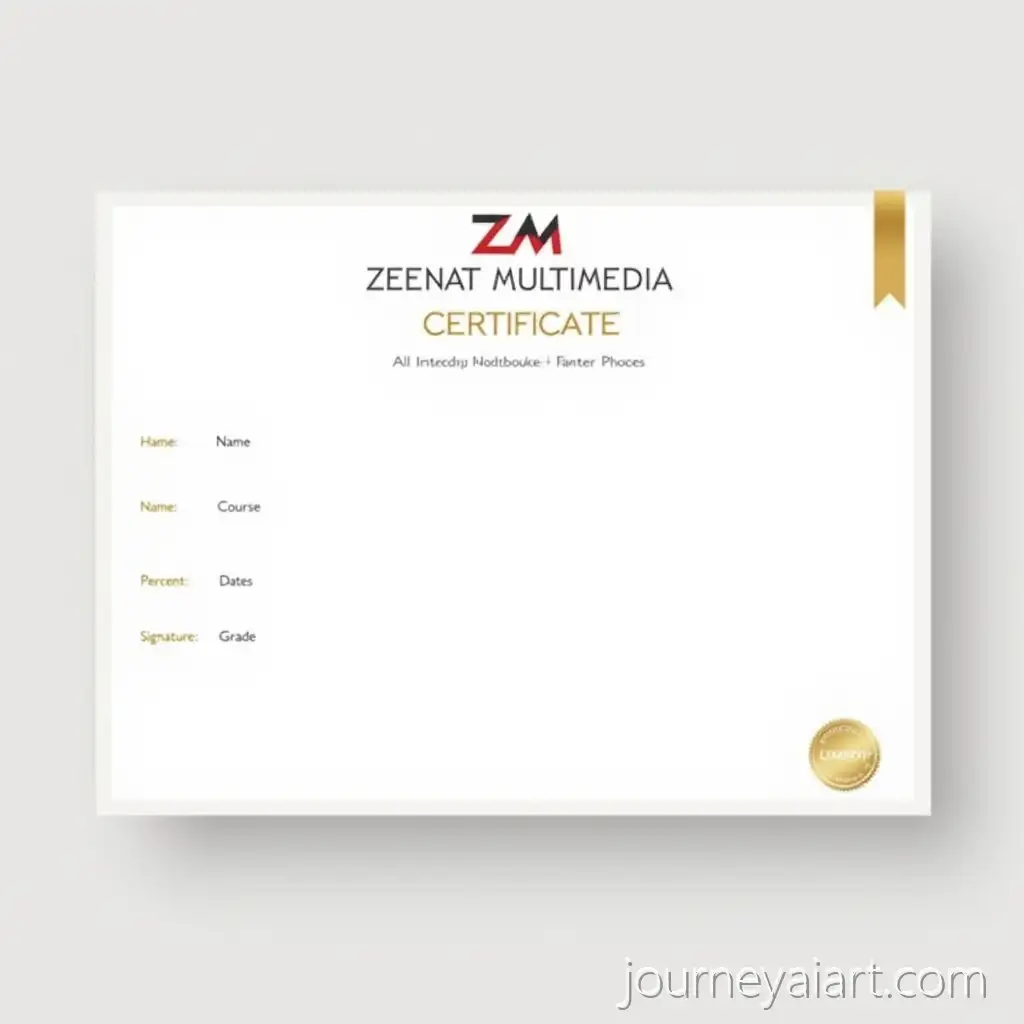 Professional-Zeenat-Multimedia-Certificate-Template-withZeenat-multimedia-certificate-template-Elegant-Design