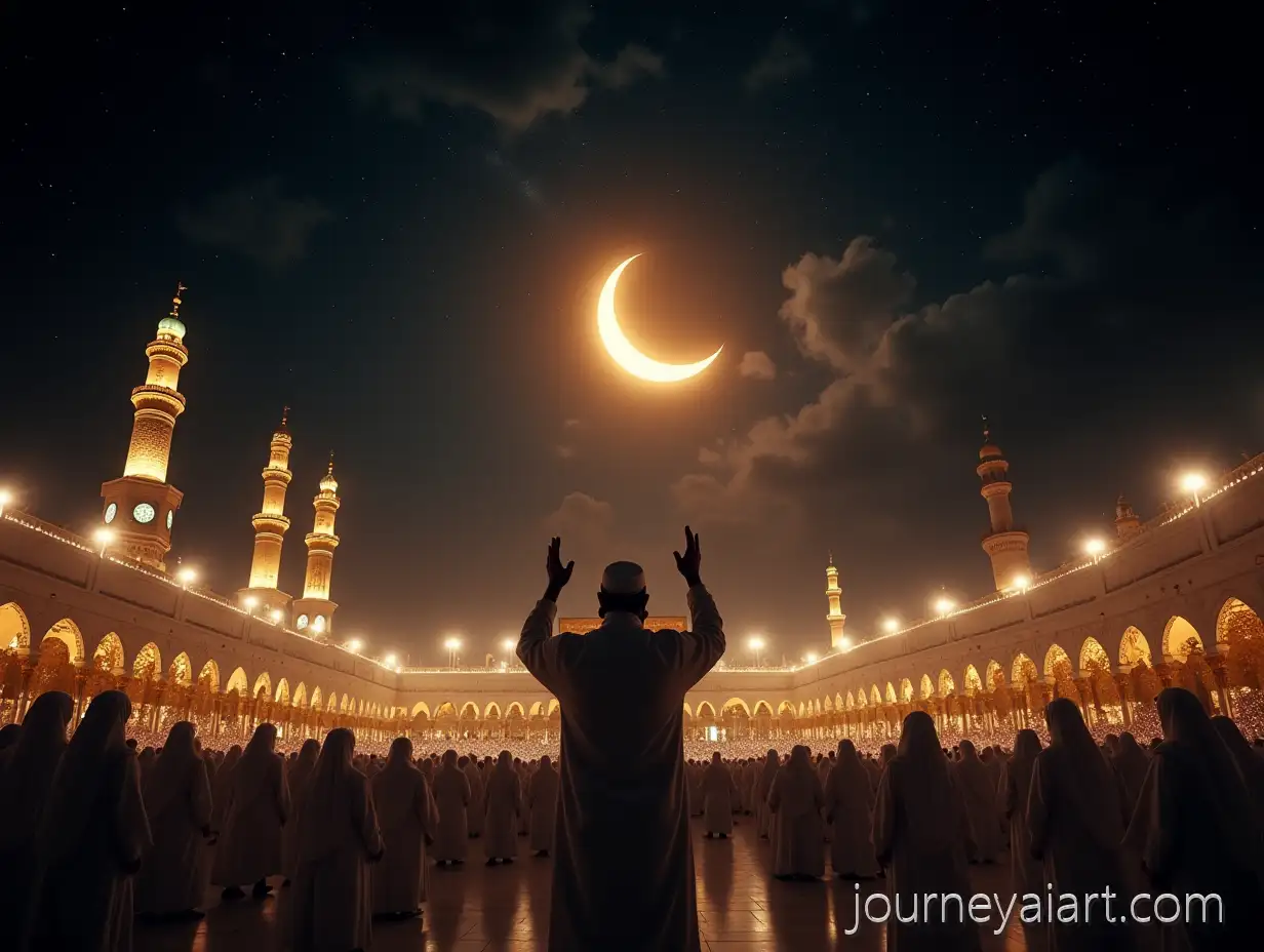 Sacred-Islamic-Night-Scene-in-Makkah-and-Madinah-with-Worshippers-Performing-Tawaf