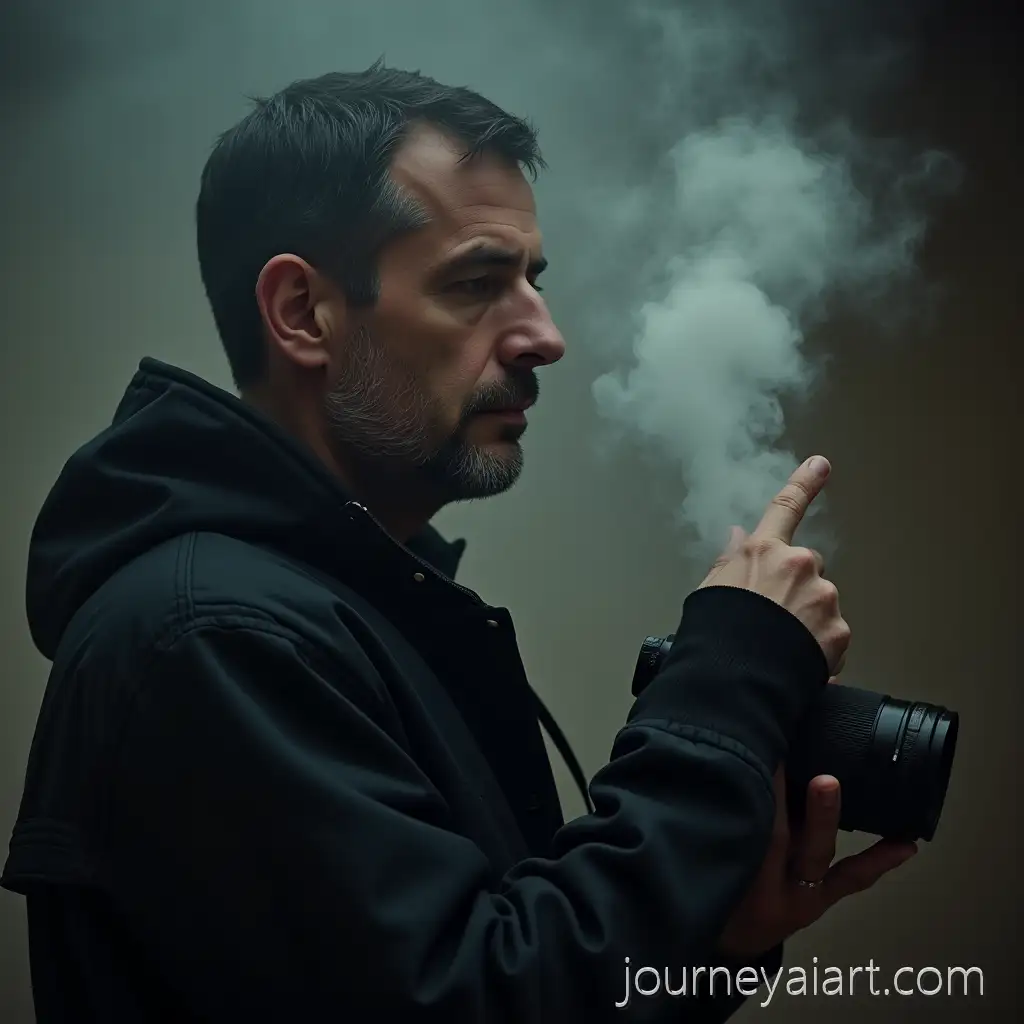 Man-Approaching-Crib-with-Steam-in-Commercial-Portrait-Style