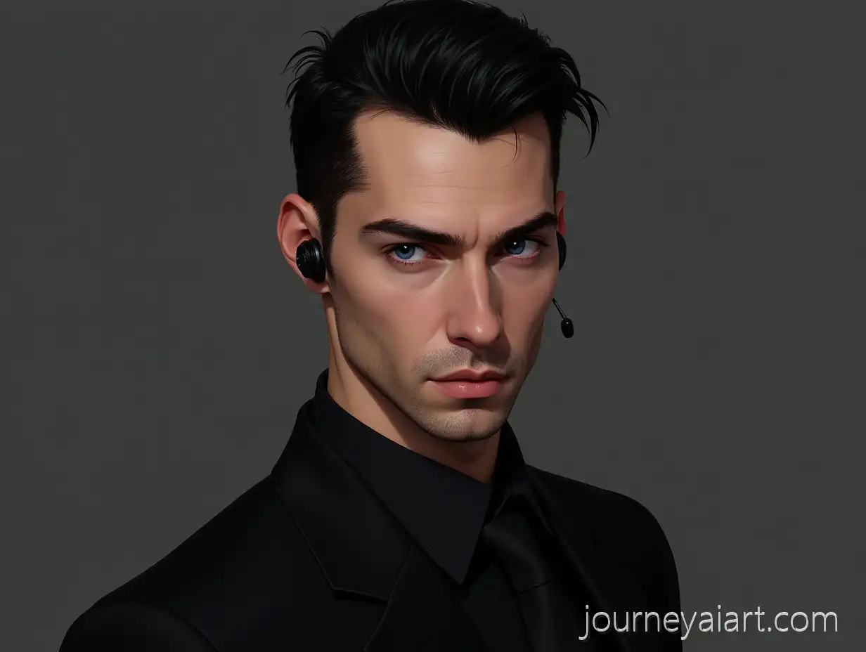 HandBodyguard-in-Black-Suitsome-Bodyguard-in-Black-Suit-with-InEar-Monitors