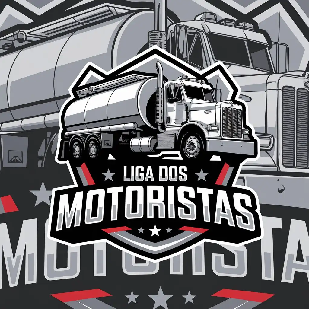 LOGO Design For Liga dos Motoristas Fuel Tank Truck Vector Emblem for Professional Drivers Association Annual Awards